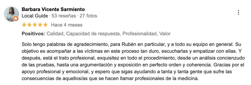 abogados negligencias medicas opiniones